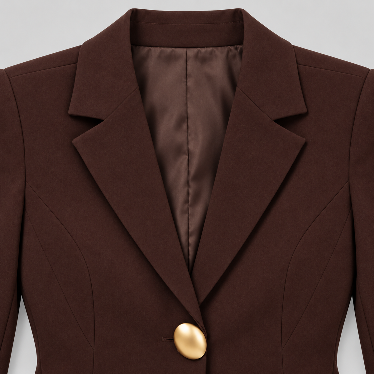 Coffee Waist Cinching Single Button Hera Blazer