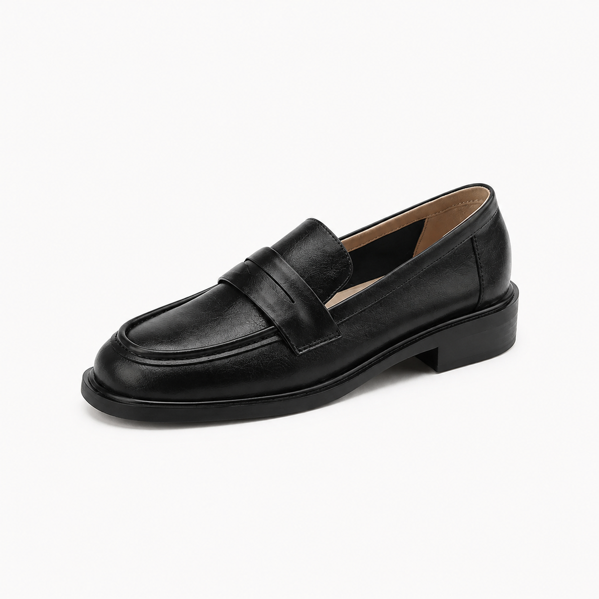 Peckham Khaki Leather Loafers