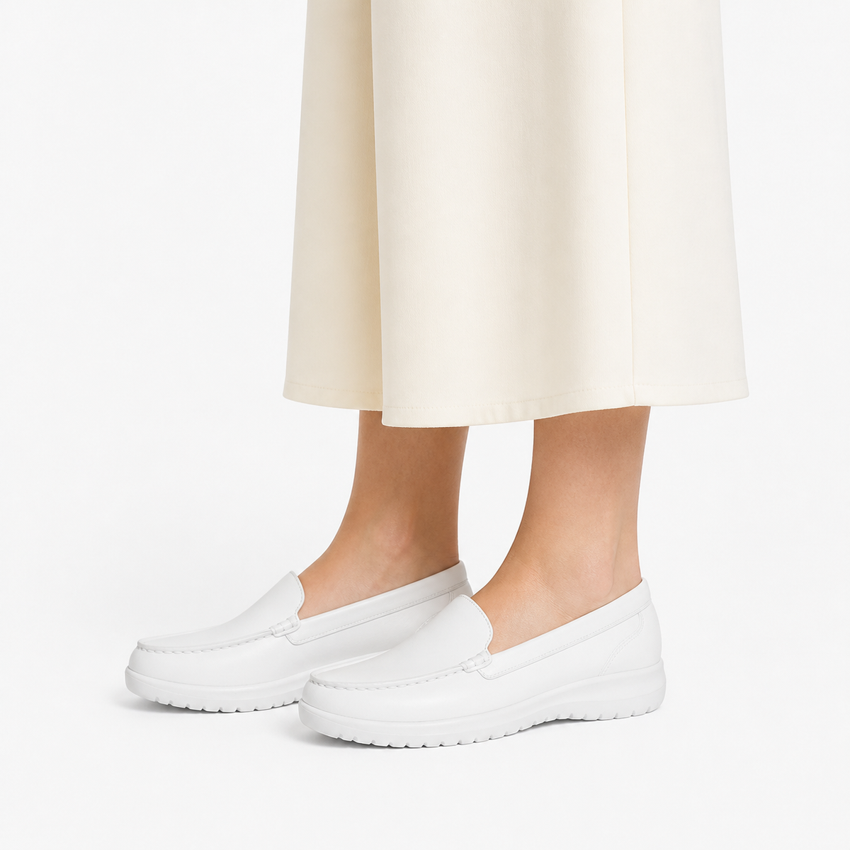 Highgate White Leather Loafers