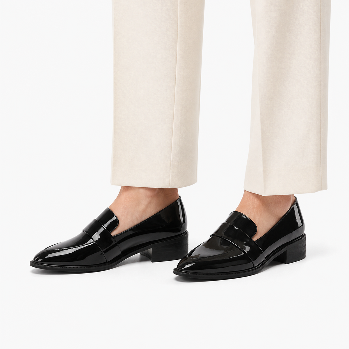 Whitechapel Square Heel Patent Loafers