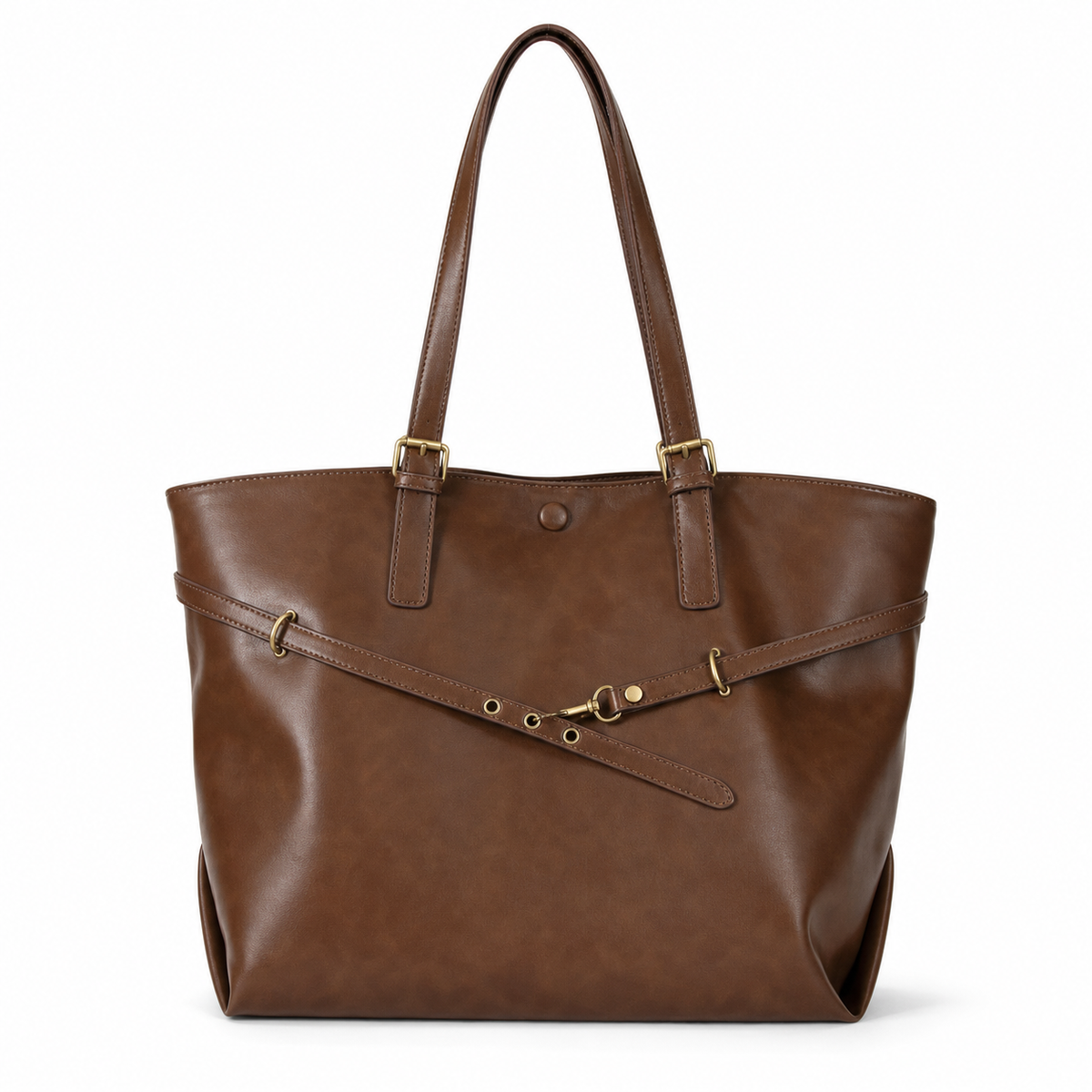 Kingsbury Buckle Vegan Leather Tote Bag