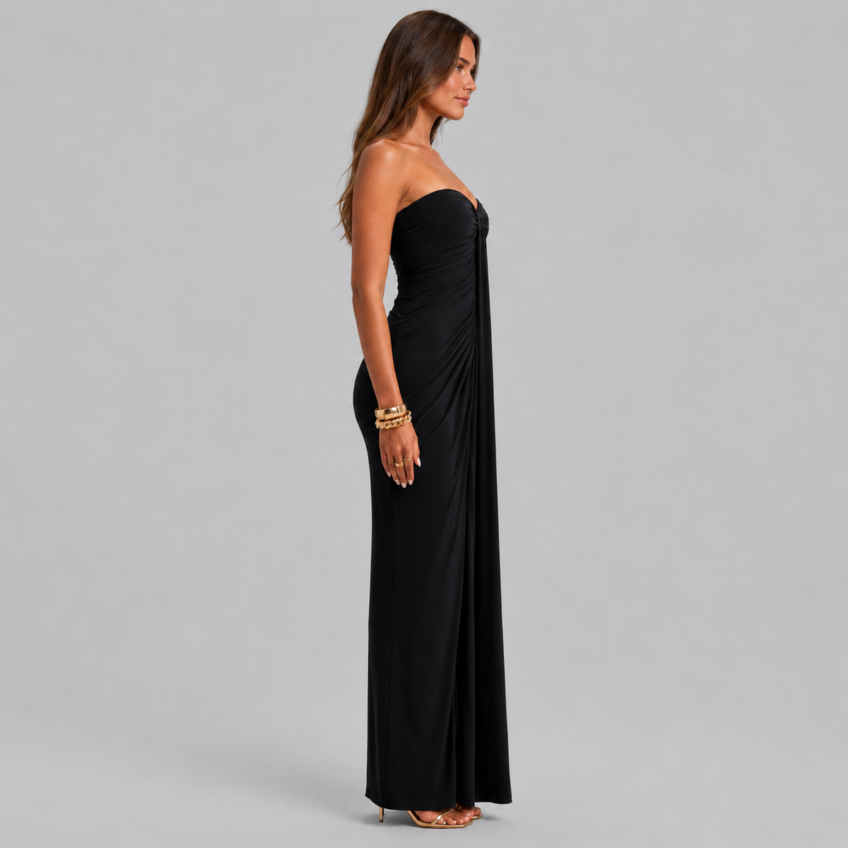 Thelma Strapless Chiffon Maxi Dress