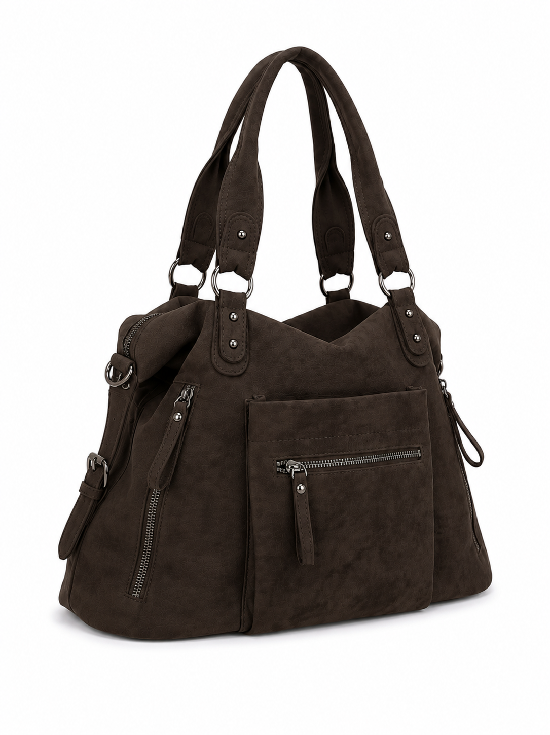 Dark Brown Suede Bexley Shoulder Bag