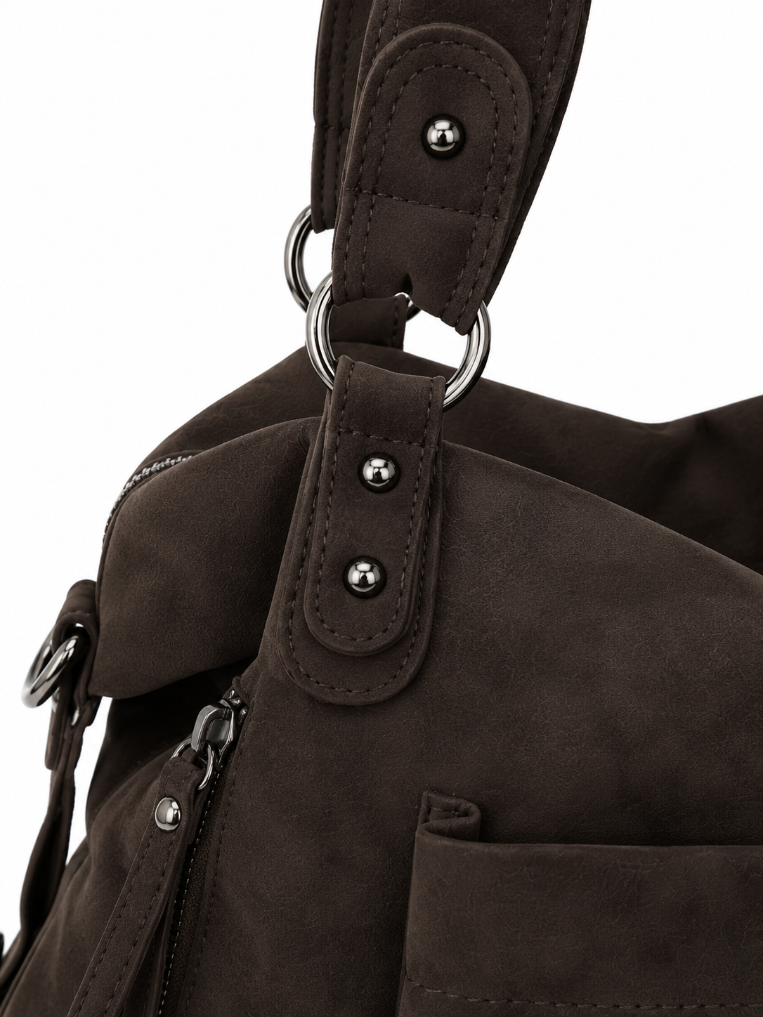 Dark Brown Suede Bexley Shoulder Bag