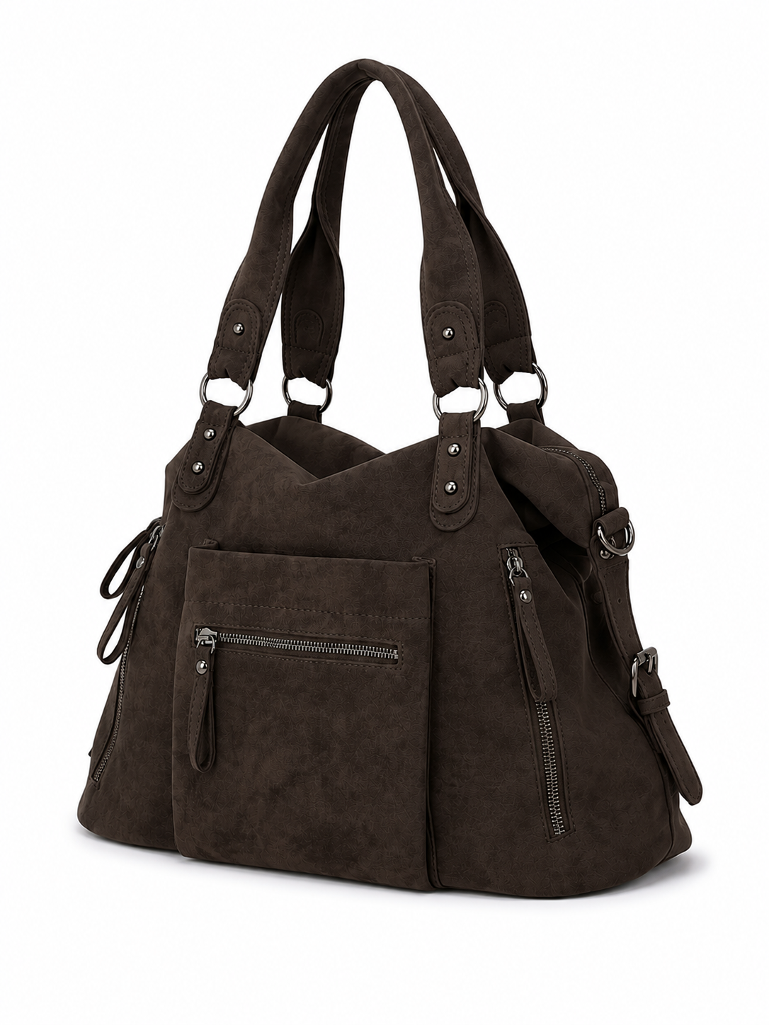 Dark Brown Suede Bexley Shoulder Bag