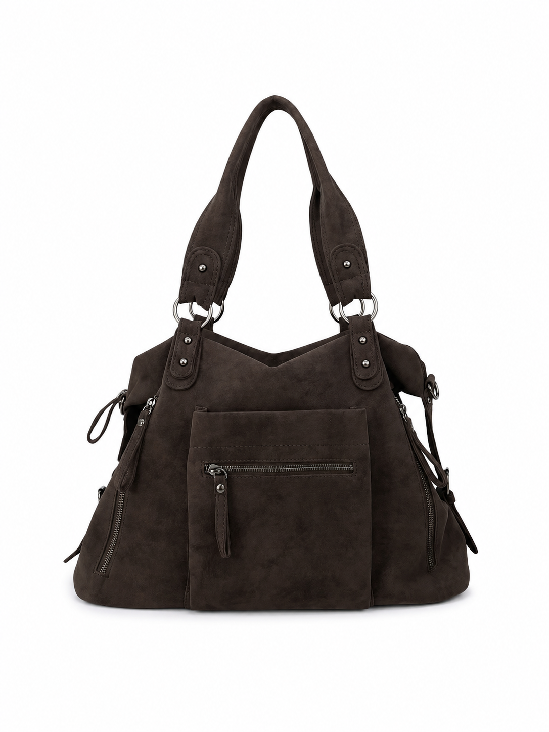 Dark Brown Suede Bexley Shoulder Bag