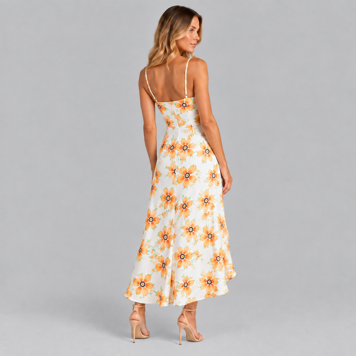 Blue Floral V-Neck Florence Maxi Dress