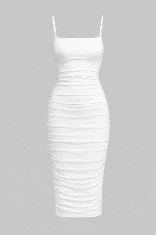 Faye Strappy Slash Neck A-Line Summer Midi Dress