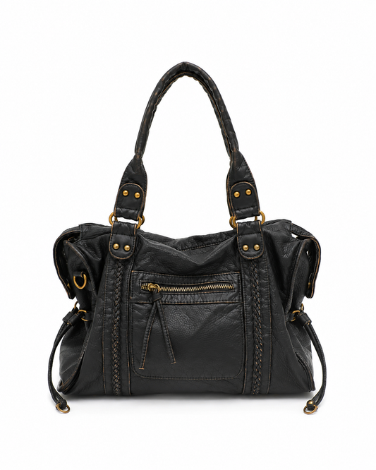 Camden Washed Vegan Leather Tote Bag