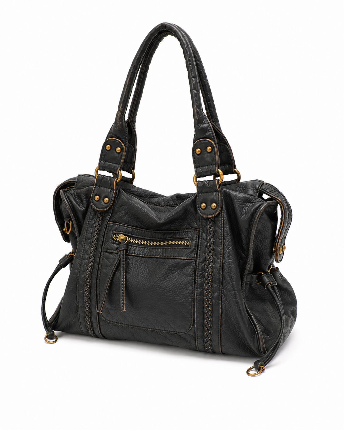 Camden Washed Vegan Leather Tote Bag