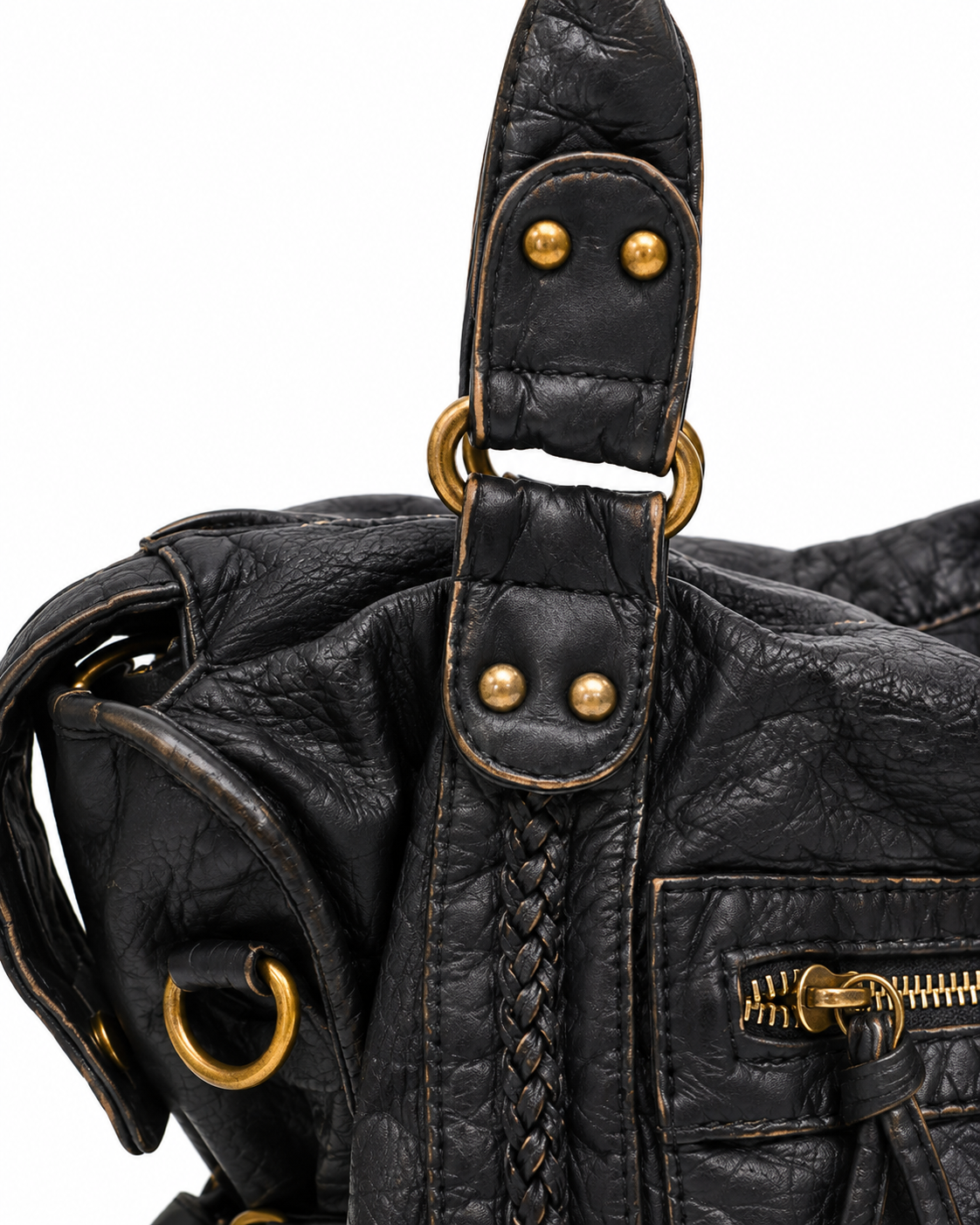 Camden Washed Vegan Leather Tote Bag