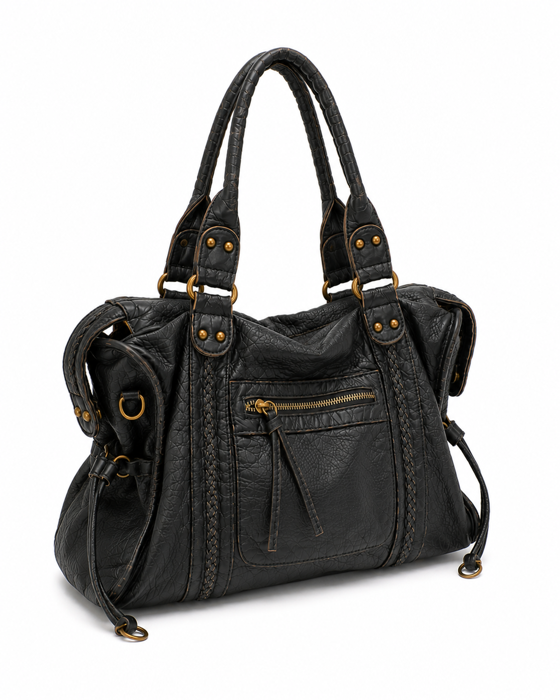 Camden Washed Vegan Leather Tote Bag