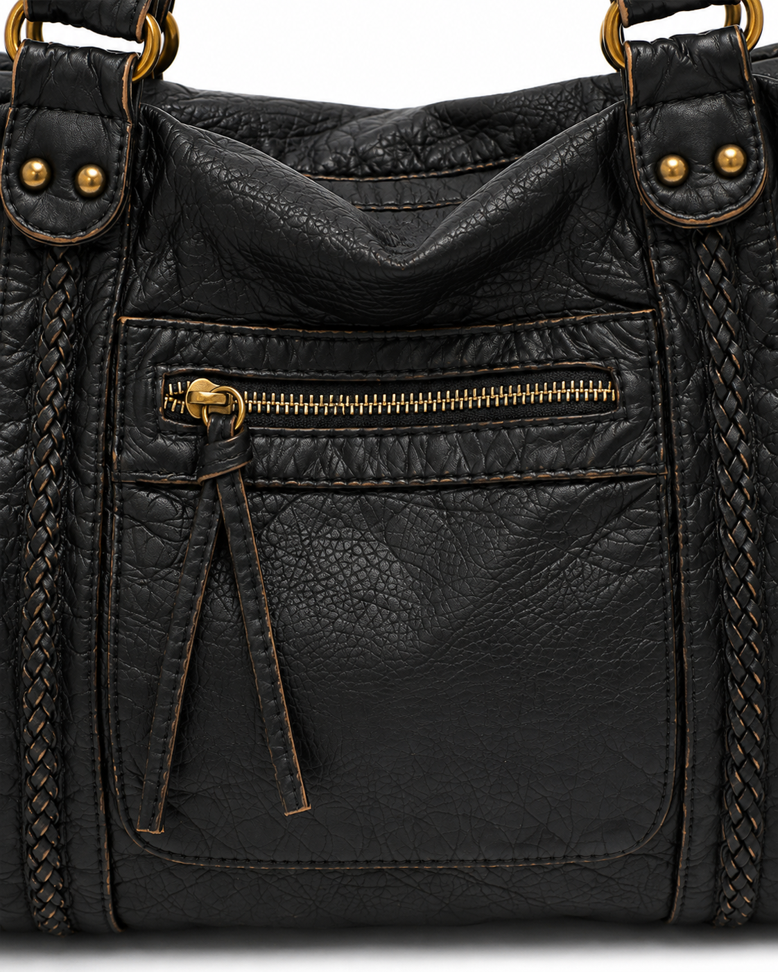 Camden Washed Vegan Leather Tote Bag