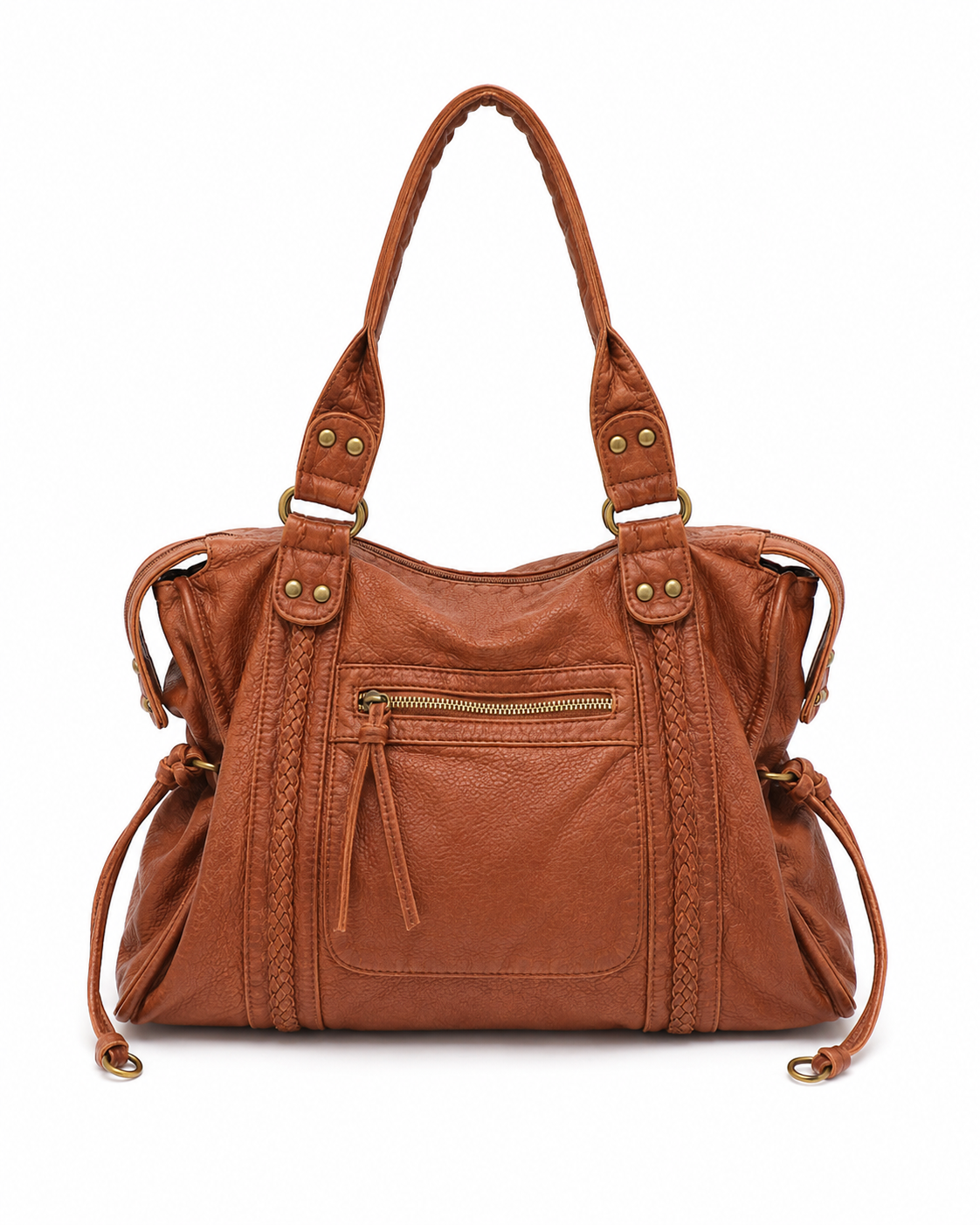 Camden Washed Vegan Leather Tote Bag