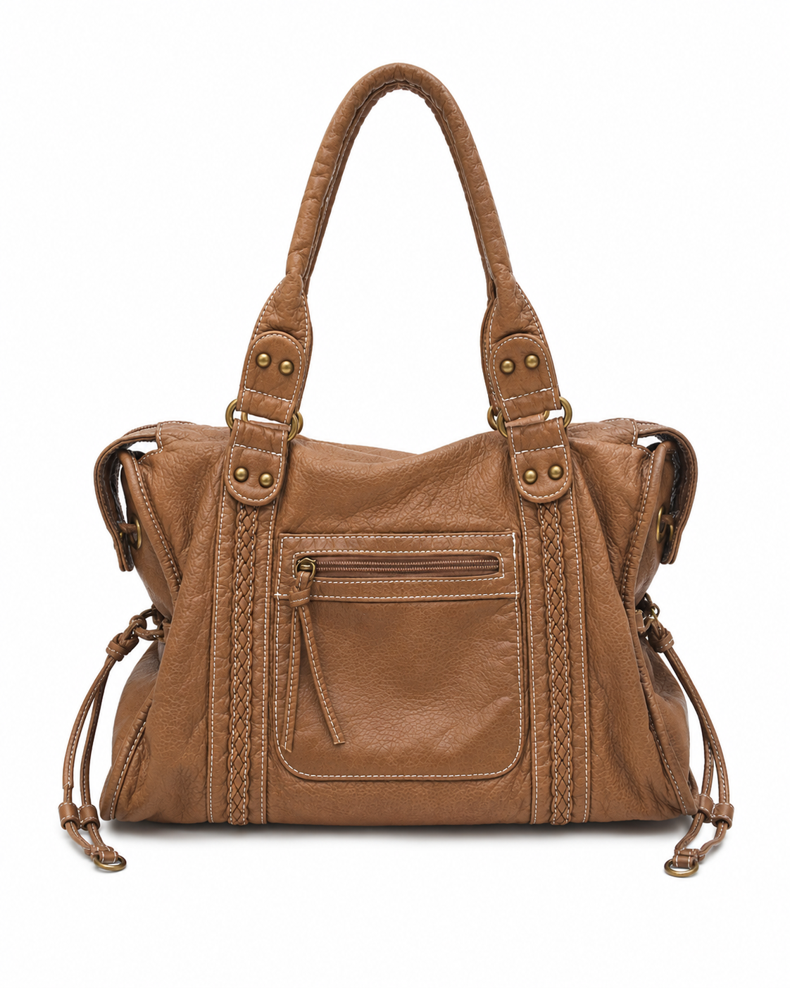 Camden Washed Vegan Leather Tote Bag