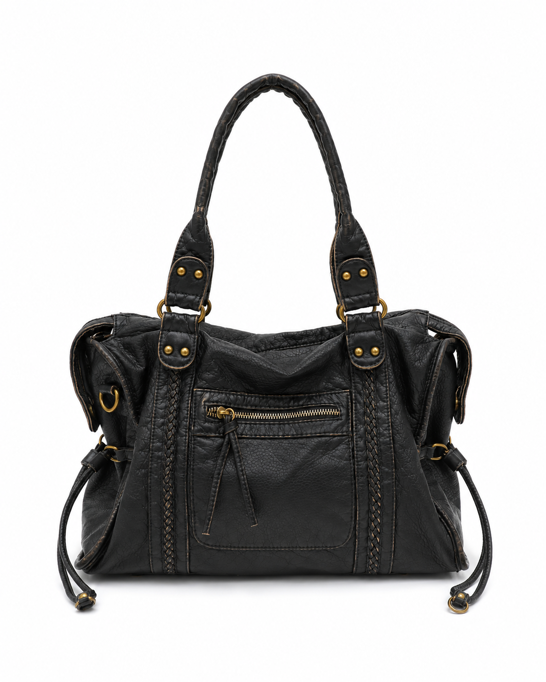 Camden Washed Vegan Leather Tote Bag