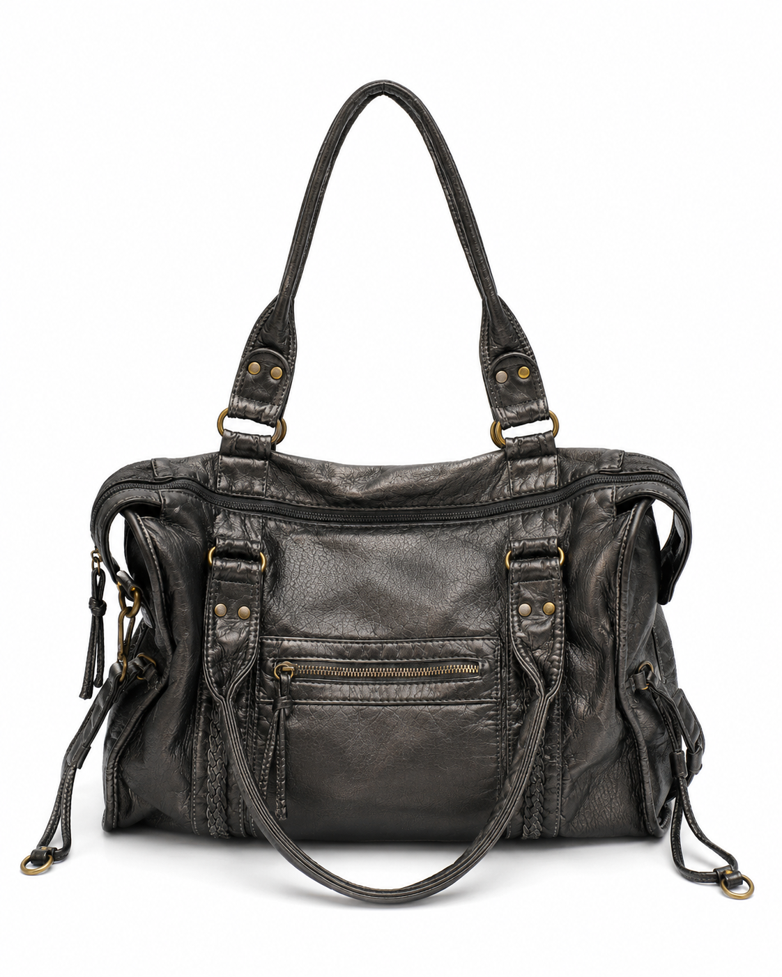 Camden Washed Vegan Leather Tote Bag
