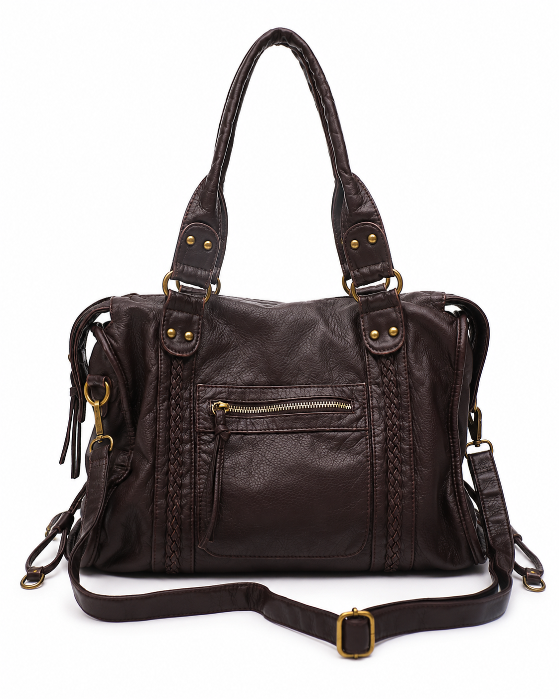 Camden Washed Vegan Leather Tote Bag