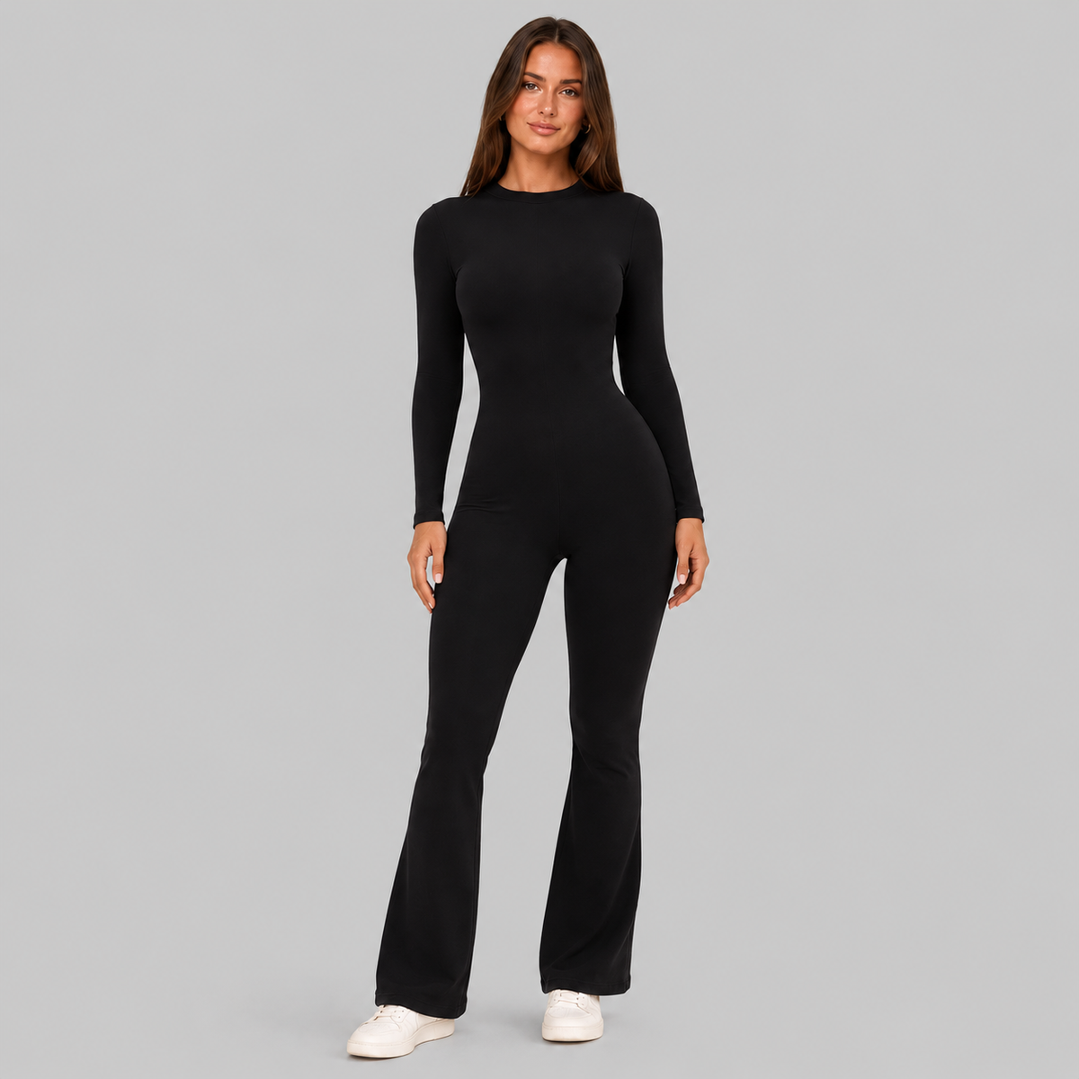 Moira Square Neck Wide Leg Jumpsuit in Black