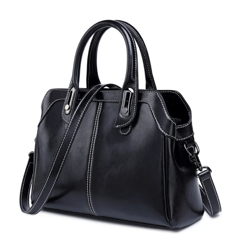 Chalk Genuine Leather Tote Bag
