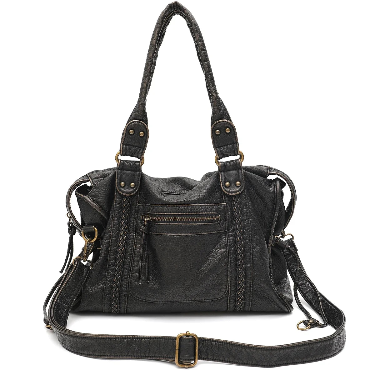 Camden Washed Vegan Leather Tote Bag