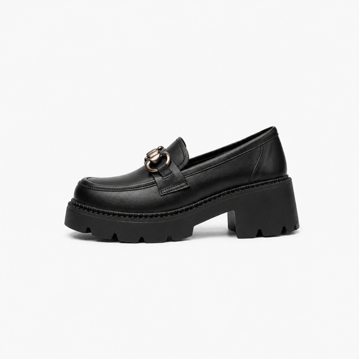 Dalston Silver Chain Platform Loafers