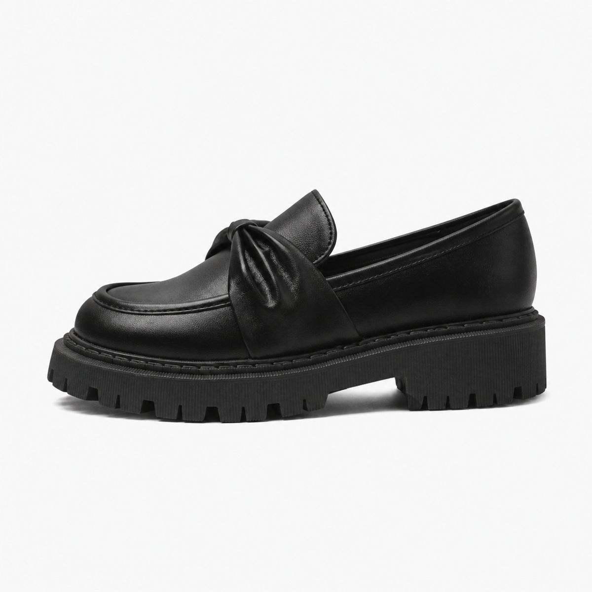 Barnes Black Bow Flatform Loafers