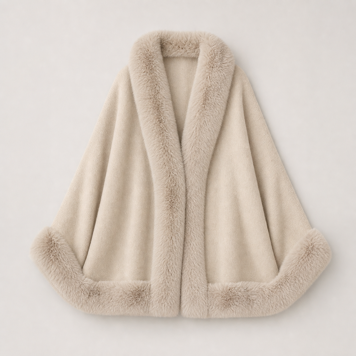 Chocolate Faux Fur Collar Batwing Bess Cardigan