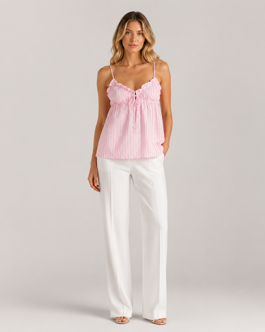 Peggy Striped Ruffle Pyjama Set