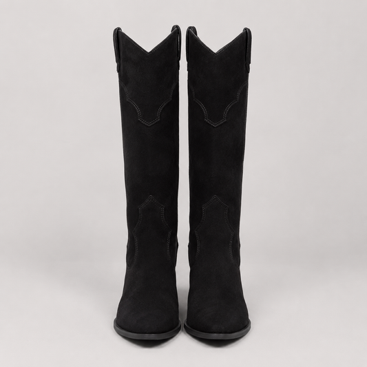 Winifred Suede Effect Over The Knee Heeled Boots