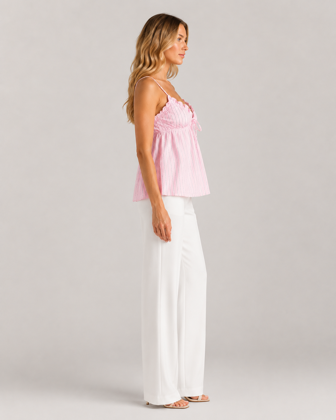 Peggy Striped Ruffle Pyjama Set