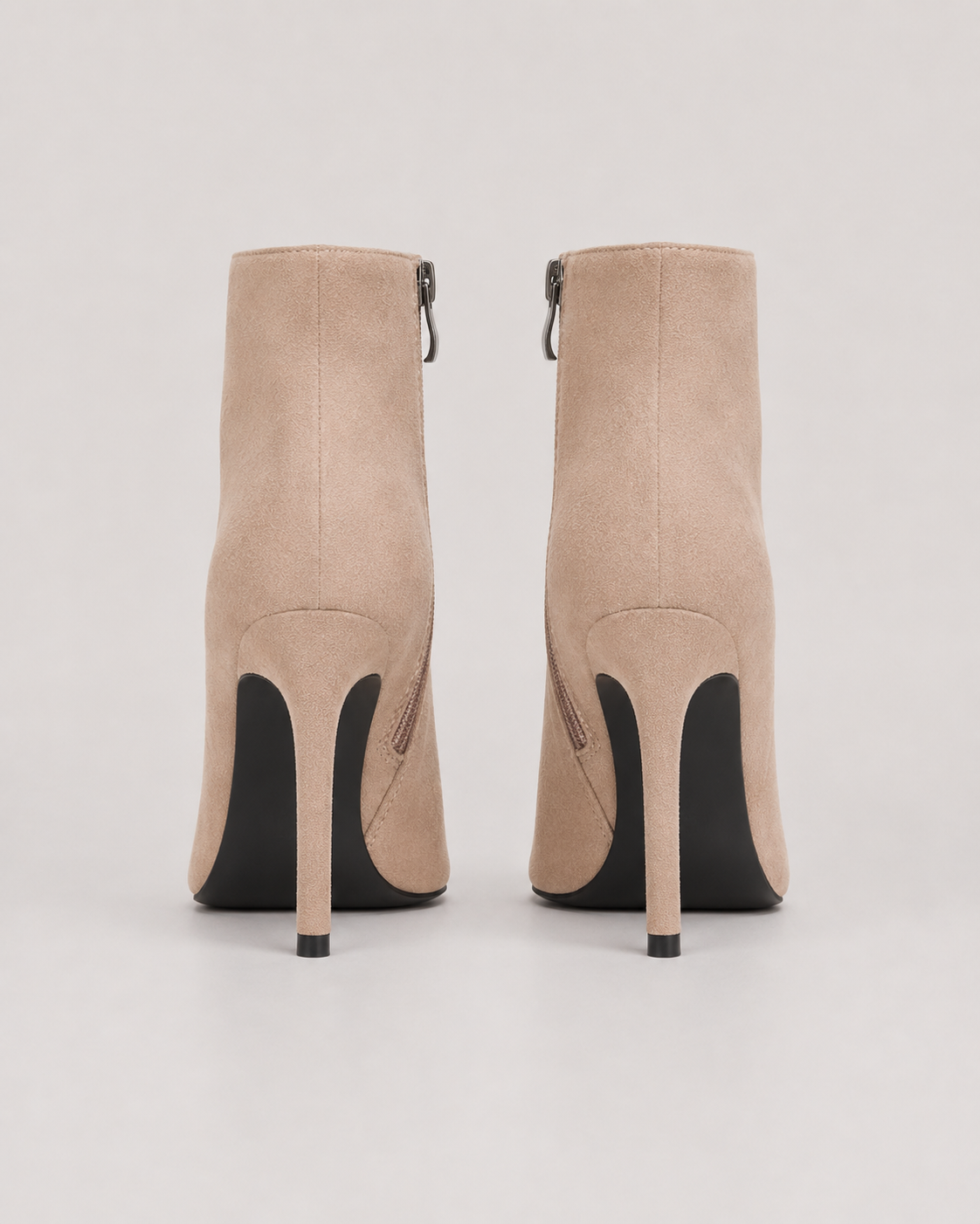 Edie Faux Suede Pointed Toe Heeled Ankle Boots