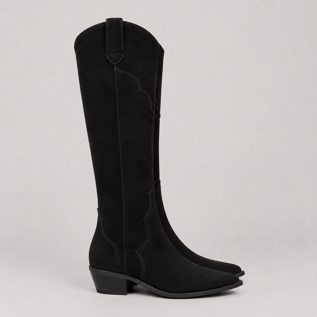 Winifred Suede Effect Over The Knee Heeled Boots