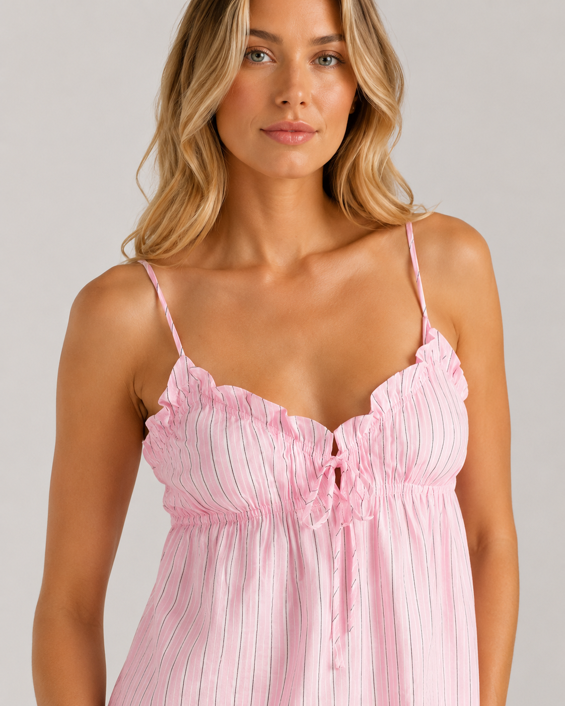 Peggy Striped Ruffle Pyjama Set