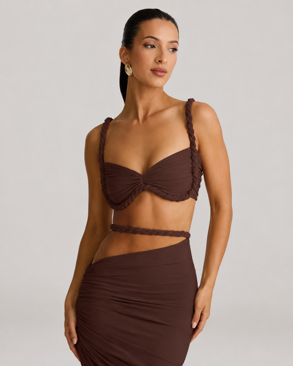 Rowan Ruched Bralette and Maxi Skirt Set