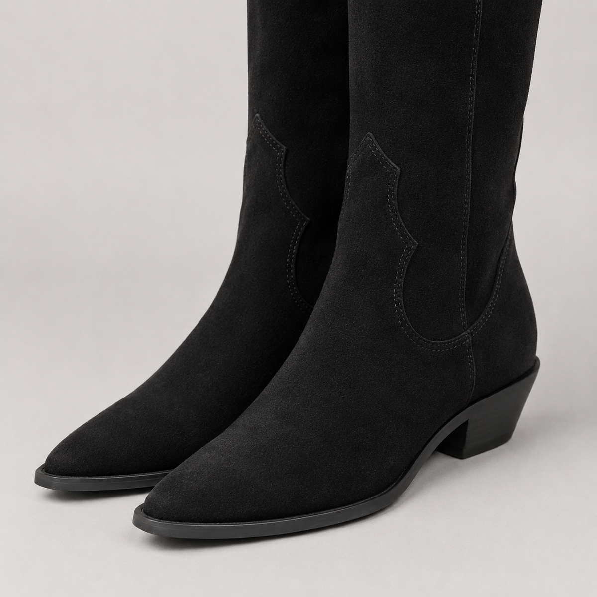Winifred Suede Effect Over The Knee Heeled Boots