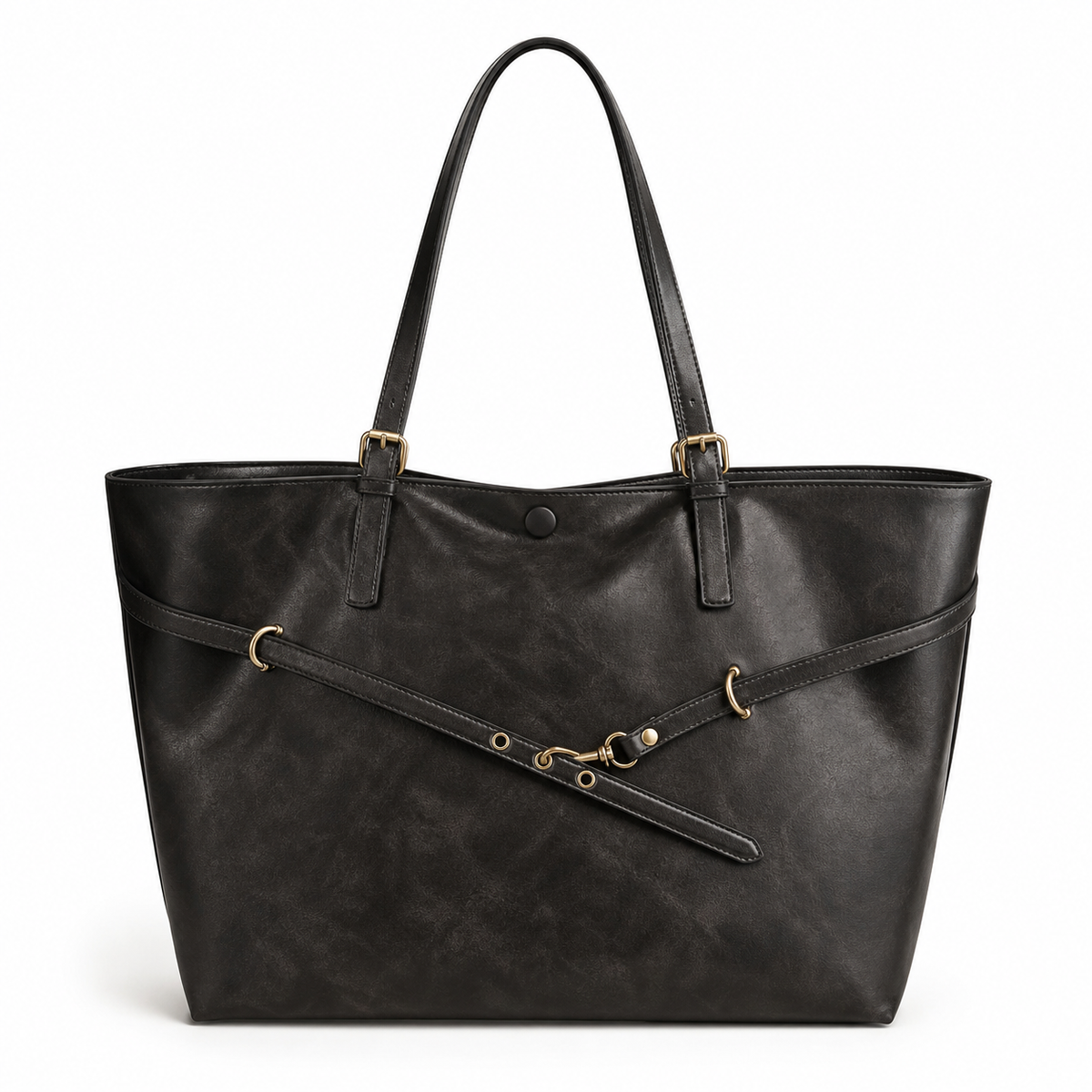 Kingsbury Buckle Vegan Leather Tote Bag