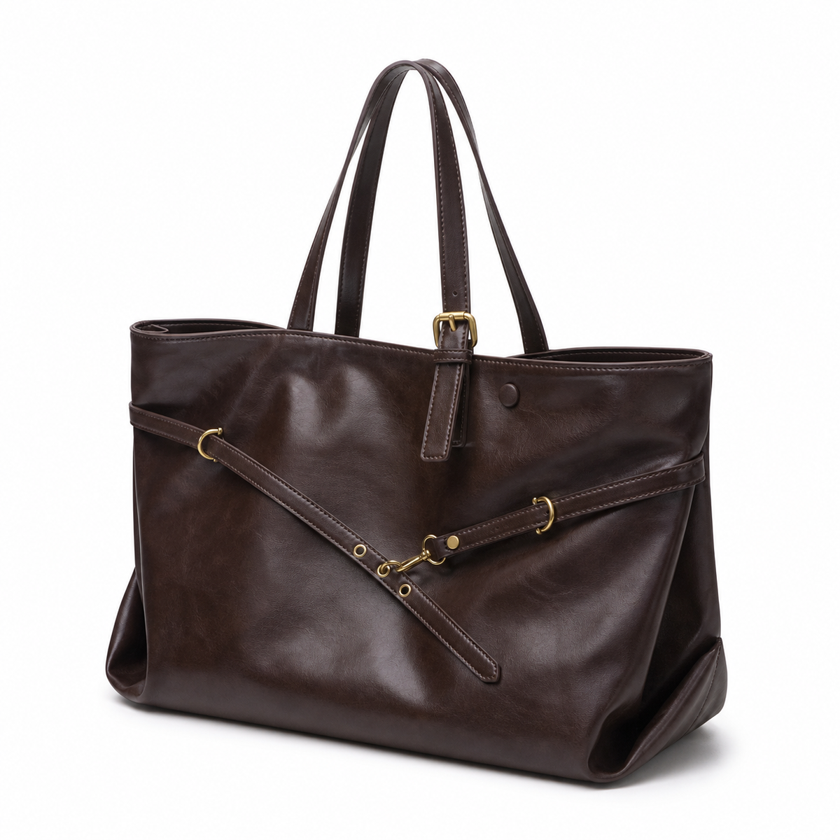 Kingsbury Buckle Vegan Leather Tote Bag