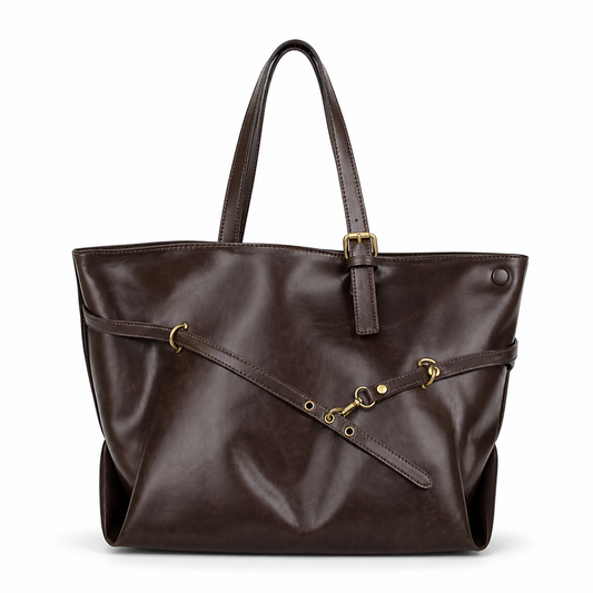 Kingsbury Buckle Vegan Leather Tote Bag