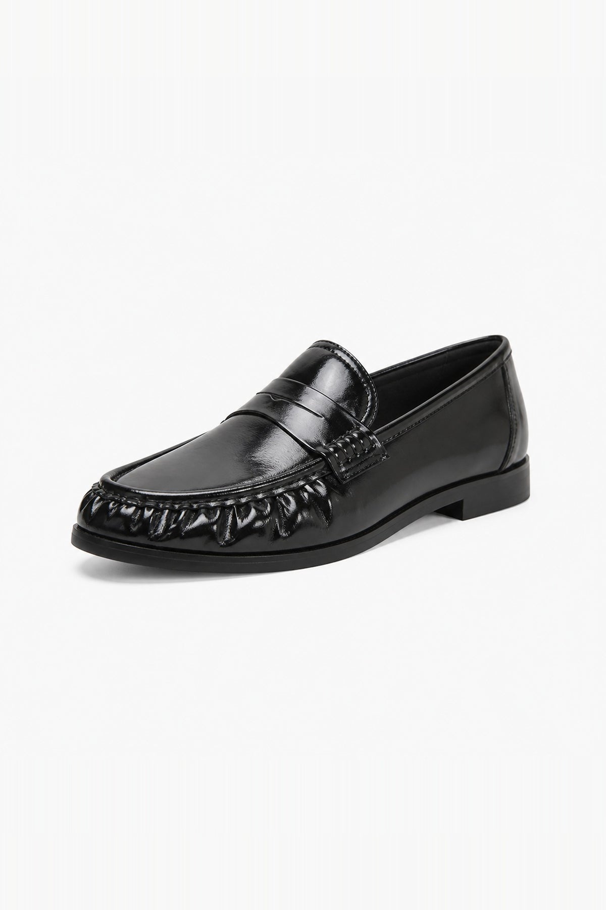 Black Leather Penny Loafers