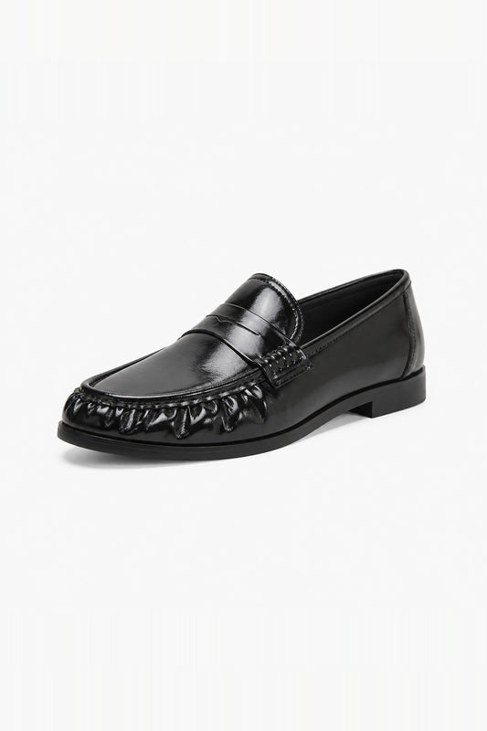 Black Leather Penny Loafers
